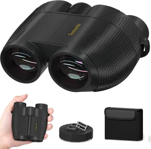 10x25 Compact Binoculars for Adults and Kids, Large Eyepiece Waterproof Binocular with Low Light Vision, High Powered Easy Focus Small Binoculars for Bird Watching, Outdoor Hunting, Travel, Concerts