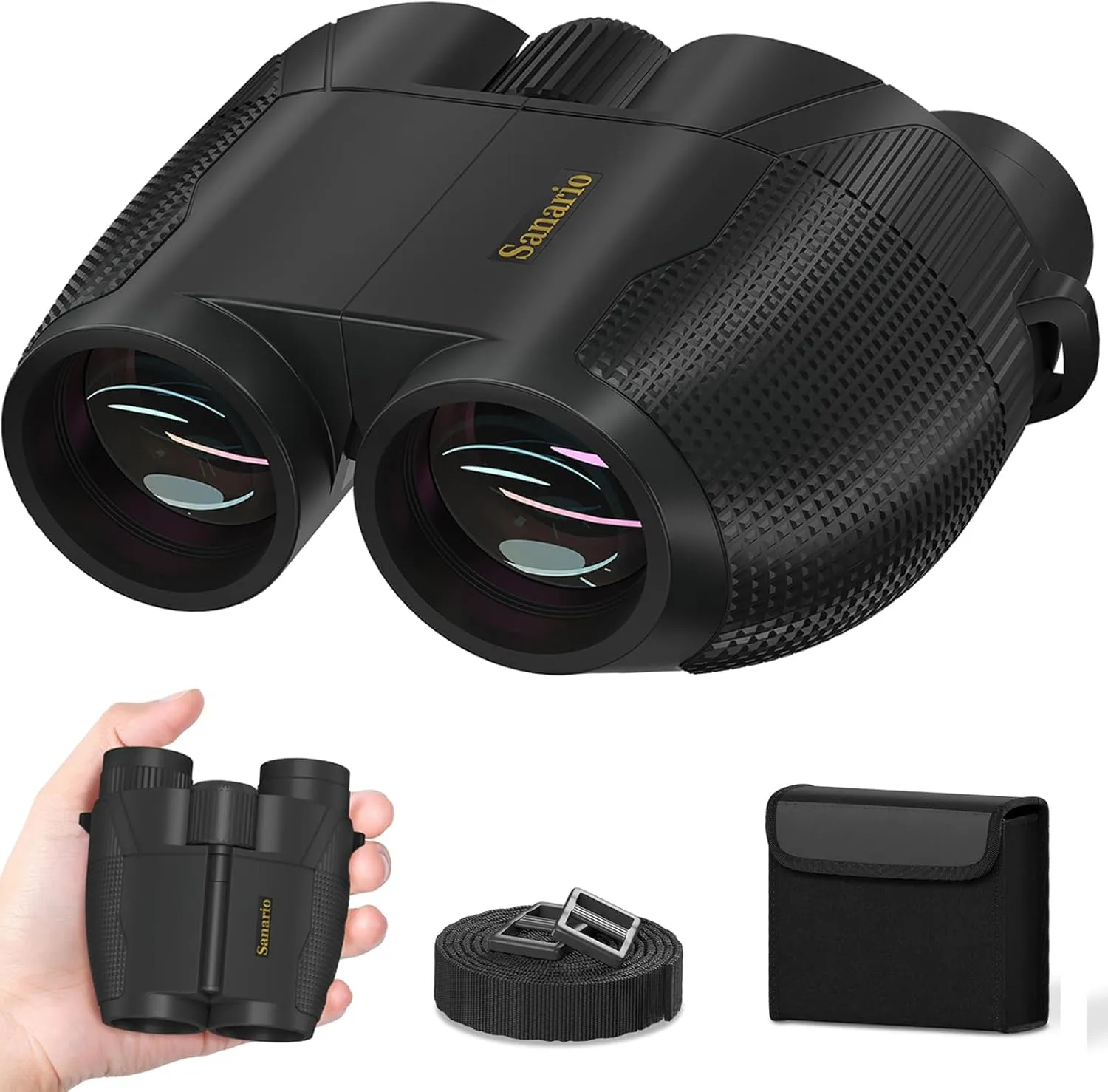 10x25 Compact Binoculars for Adults and Kids, Large Eyepiece Waterproof Binocular with Low Light Vision, High Powered Easy Focus Small Binoculars for Bird Watching, Outdoor Hunting, Travel, Concerts