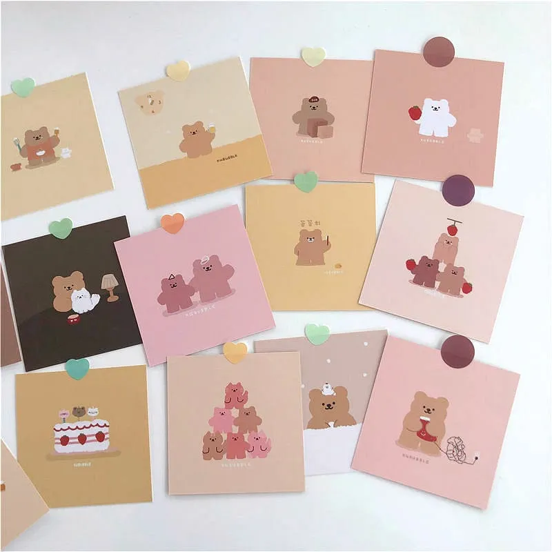 9pcs Korean Cute Cartoon Wall Cards