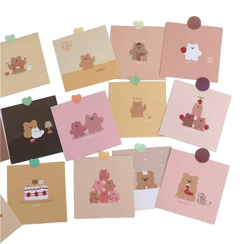 9pcs Korean Cute Cartoon Wall Cards