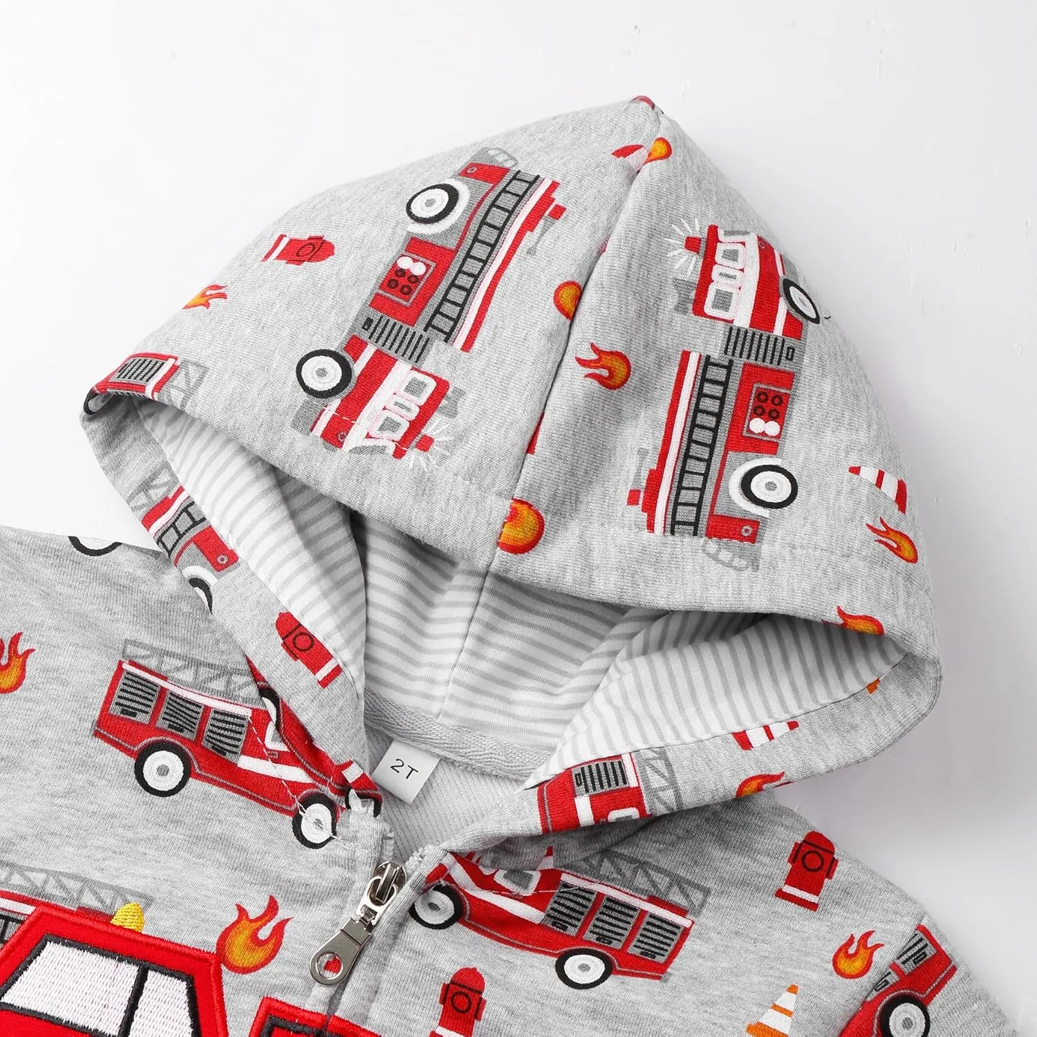 Akyzic Baby Boys Zip Up Hoodie Toddler Boys Jacket Cartoon Winter Long Sleeve Hooded Sweatshirt Tops Fall Coat Kids 2-7 Years