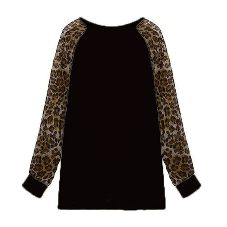 Animal Print Contrast Raglan Tee