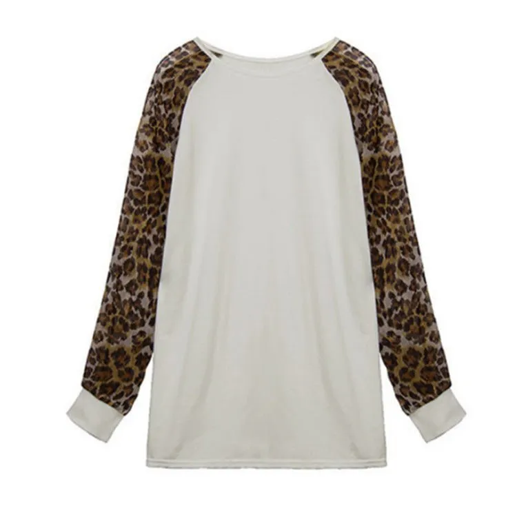 Animal Print Contrast Raglan Tee