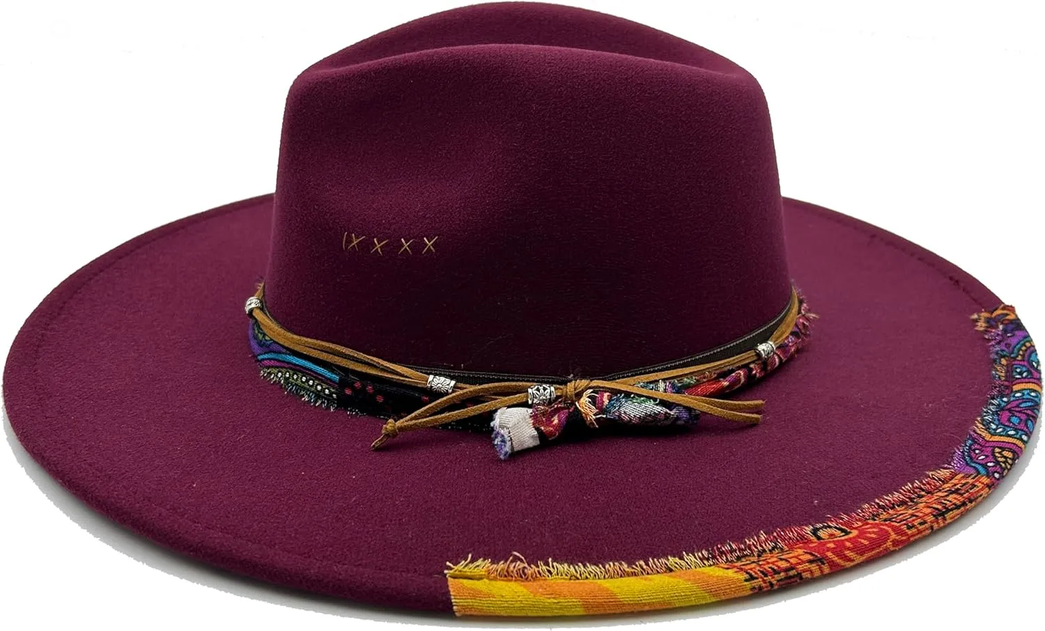 Big Wide Brim Fedora Hat for Women Man Felt Panama Hat with Band Western Outdoor hat