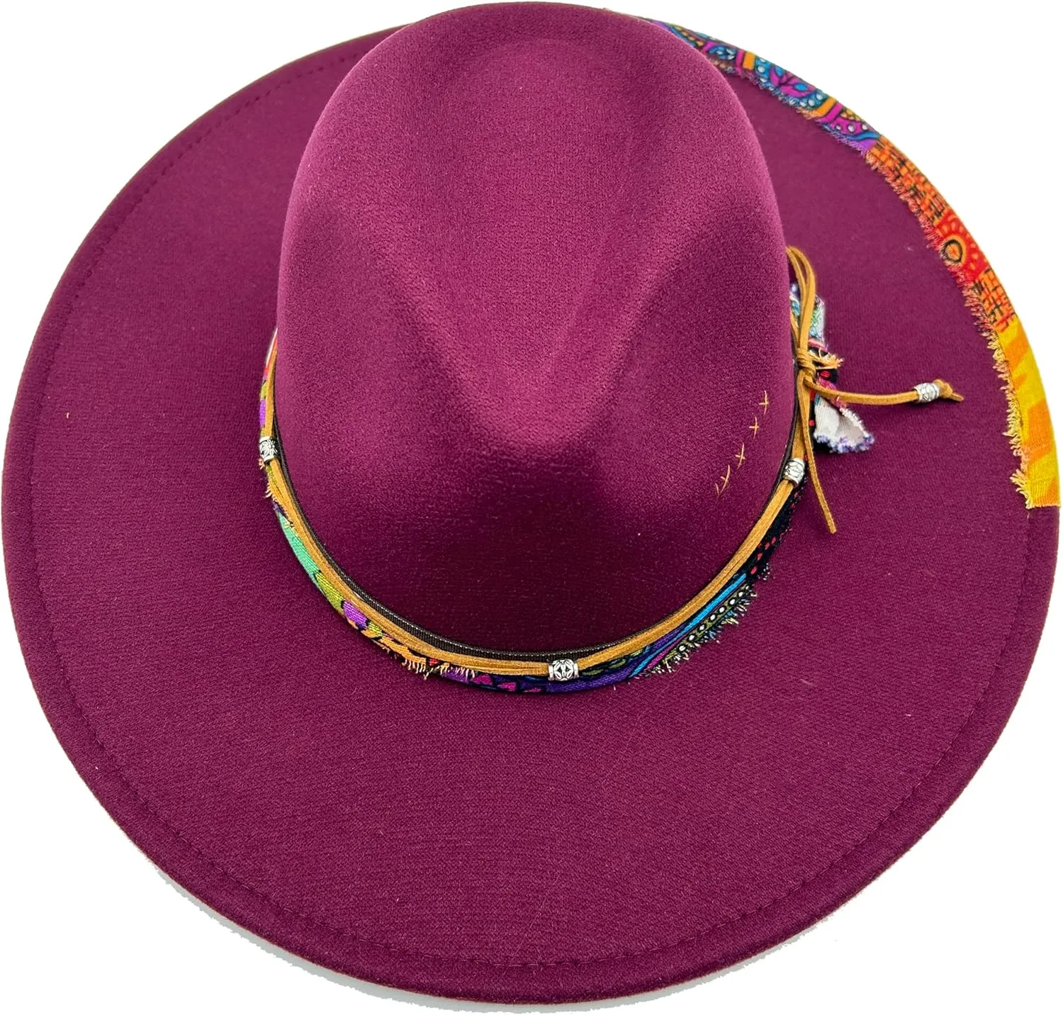 Big Wide Brim Fedora Hat for Women Man Felt Panama Hat with Band Western Outdoor hat
