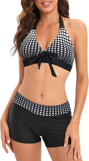 Century Star Women Two Piece Swimsuit Athletic Bathing Suits for Women Ruffled Tummy Control High Waisted Swimsuits