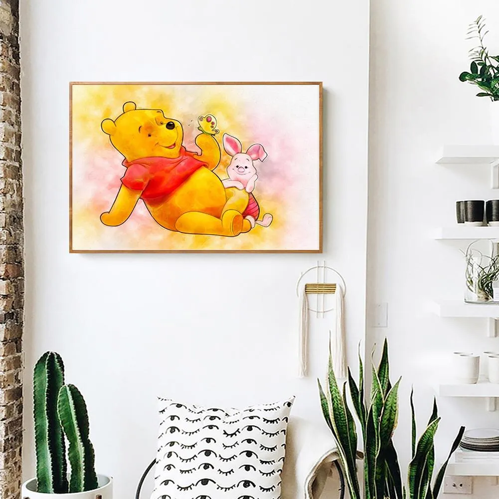 Cute Cartoon Bear - Full Round Diamond - 40x30cm