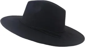 Dcvmvmn Women Men Classical Wide Brim Fedora Hat Church Jazz Hats Wedding Decorate Formal Dress Cap Black