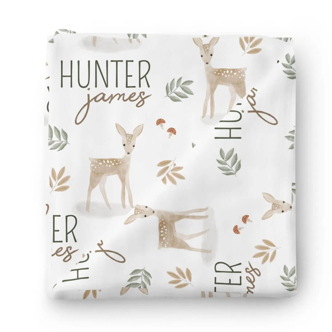 Finley's Fawn Personalized Swaddle Blanket