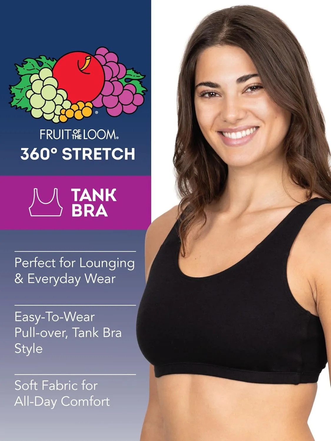 Fruit of the Loom Women's Built Up Tank Style Sports Bra Value Pack