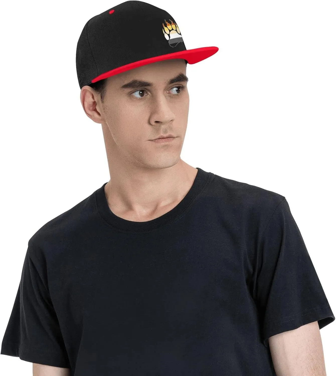 Gay Bear Pride Paw Adult Flat Brim Contrast Hip Hop Hat Flat Brim Baseball Adjustable Snapback Trucker Cap