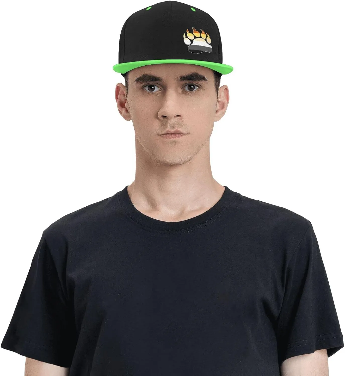 Gay Bear Pride Paw Adult Flat Brim Contrast Hip Hop Hat Flat Brim Baseball Adjustable Snapback Trucker Cap