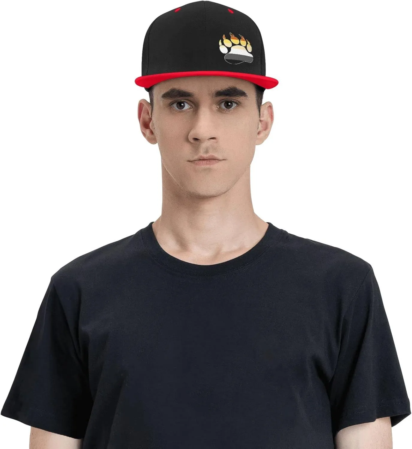 Gay Bear Pride Paw Adult Flat Brim Contrast Hip Hop Hat Flat Brim Baseball Adjustable Snapback Trucker Cap