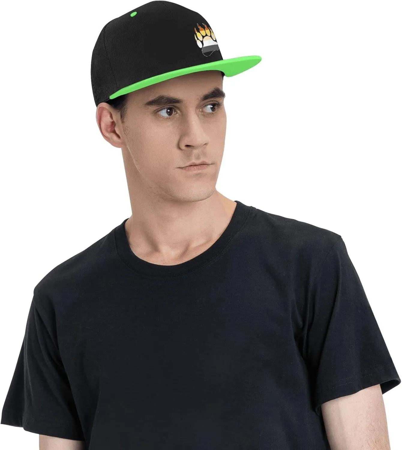 Gay Bear Pride Paw Adult Flat Brim Contrast Hip Hop Hat Flat Brim Baseball Adjustable Snapback Trucker Cap