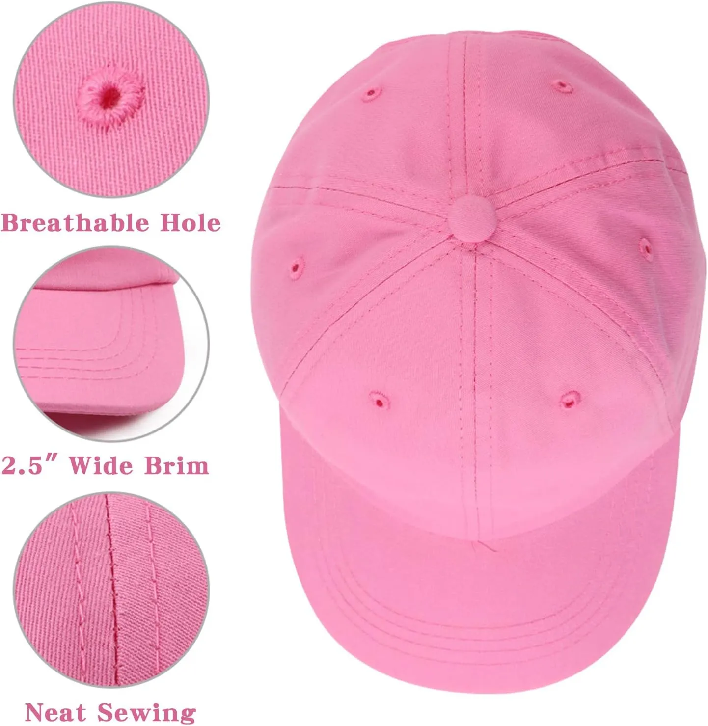 Girls Baseball Cap Kids Cute Sun Hat Adjustable Trucker Hats Toddler Rainbow Floral Ponytail Caps Spring Summer