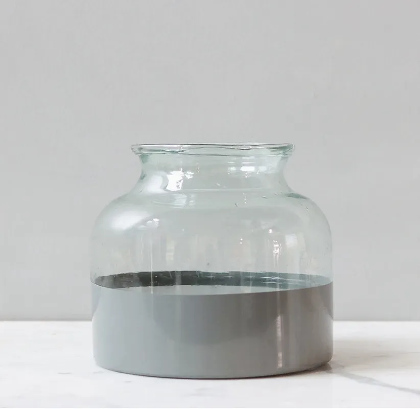 Grey Colorblock Flower Vase