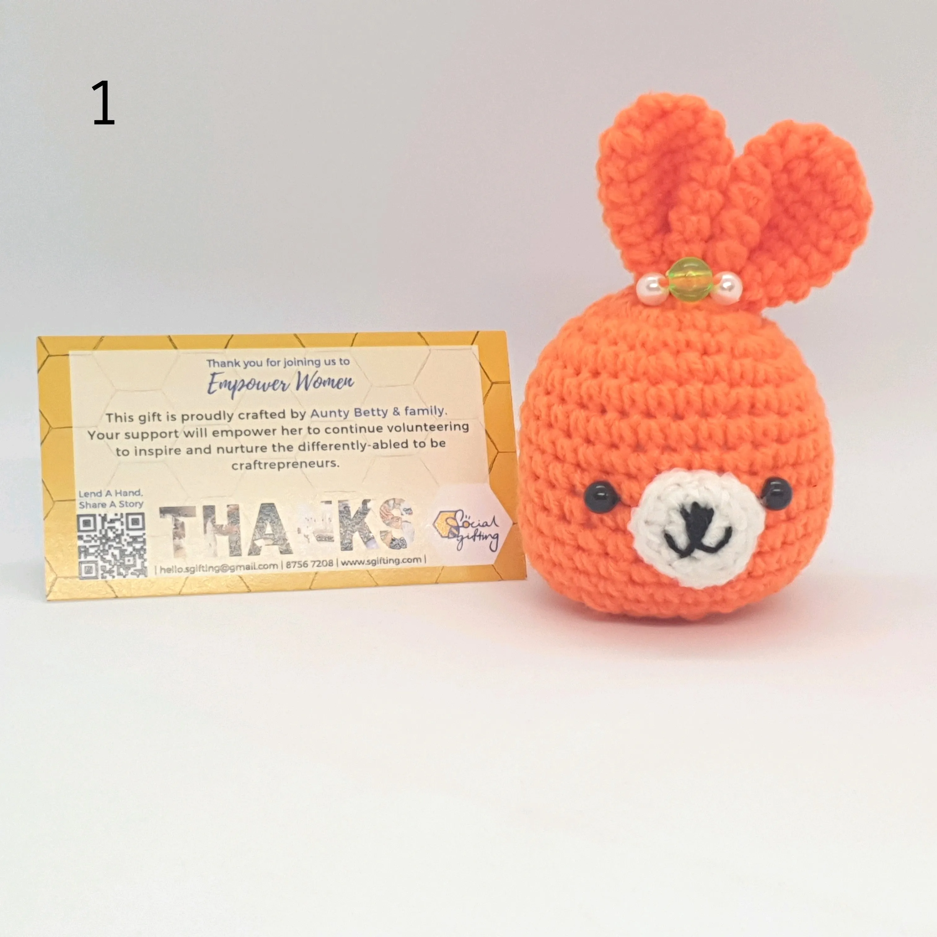 Hand Crocheted Head Key Ring (Bunny)