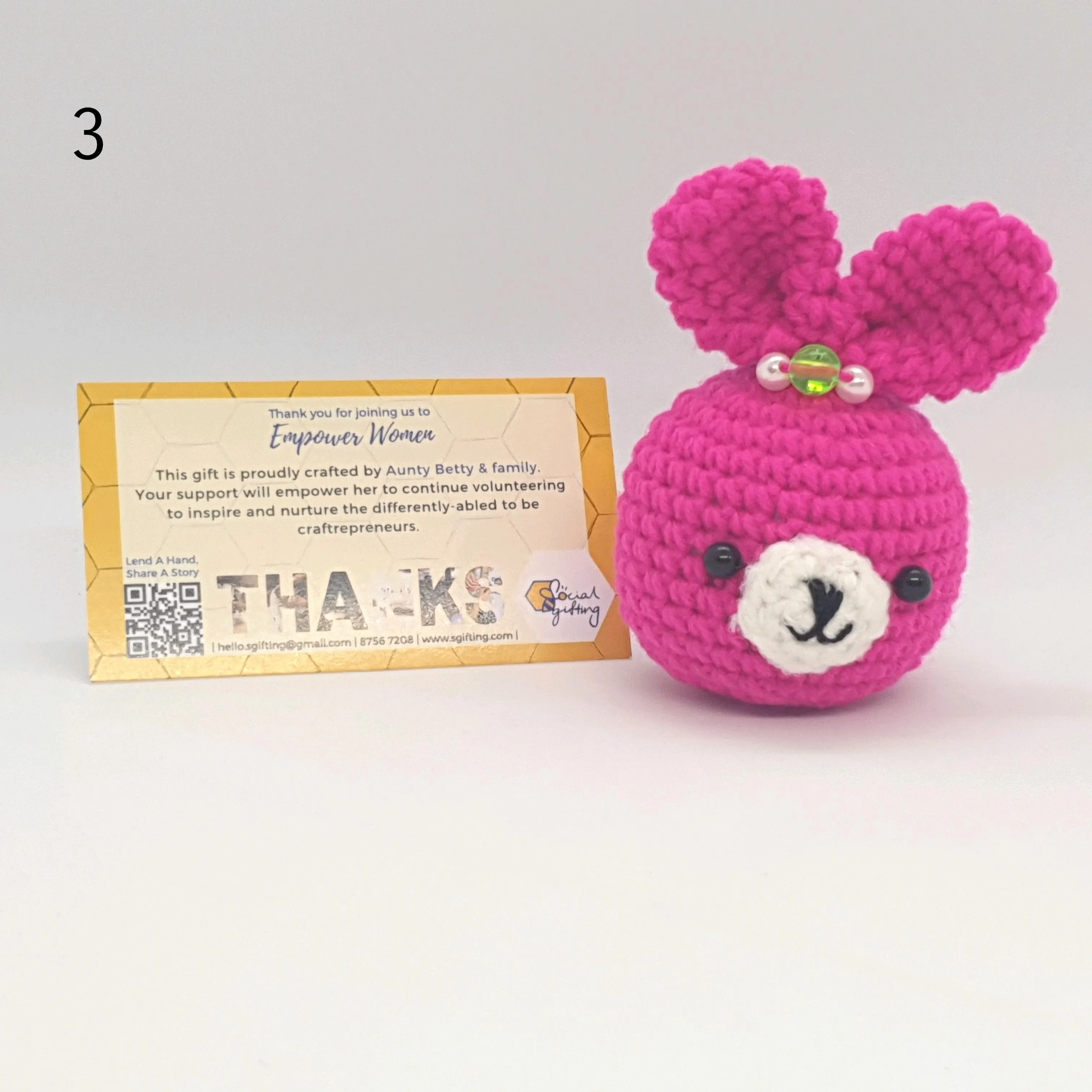 Hand Crocheted Head Key Ring (Bunny)