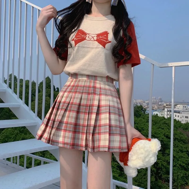 Harajuku Contrast Color Kintted Shirt