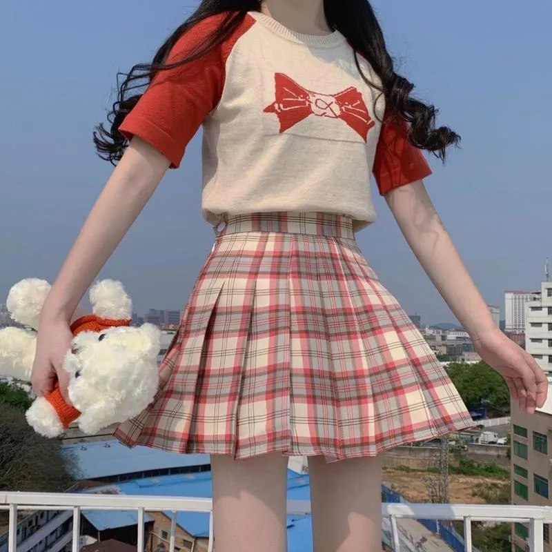 Harajuku Contrast Color Kintted Shirt