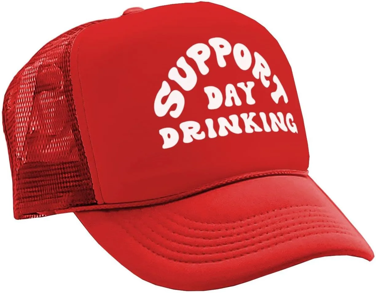 I Support Drinking During The Day - Vintage Retro Style Trucker Cap Hat