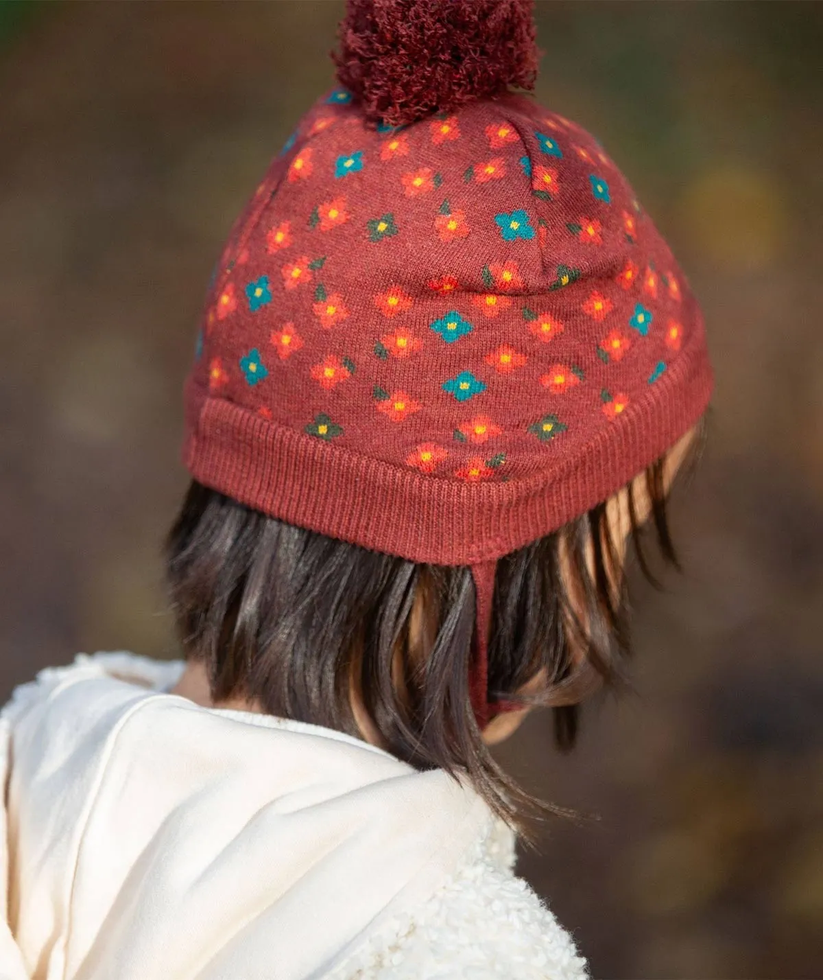Knitted Hat - Hazelnut Flowers