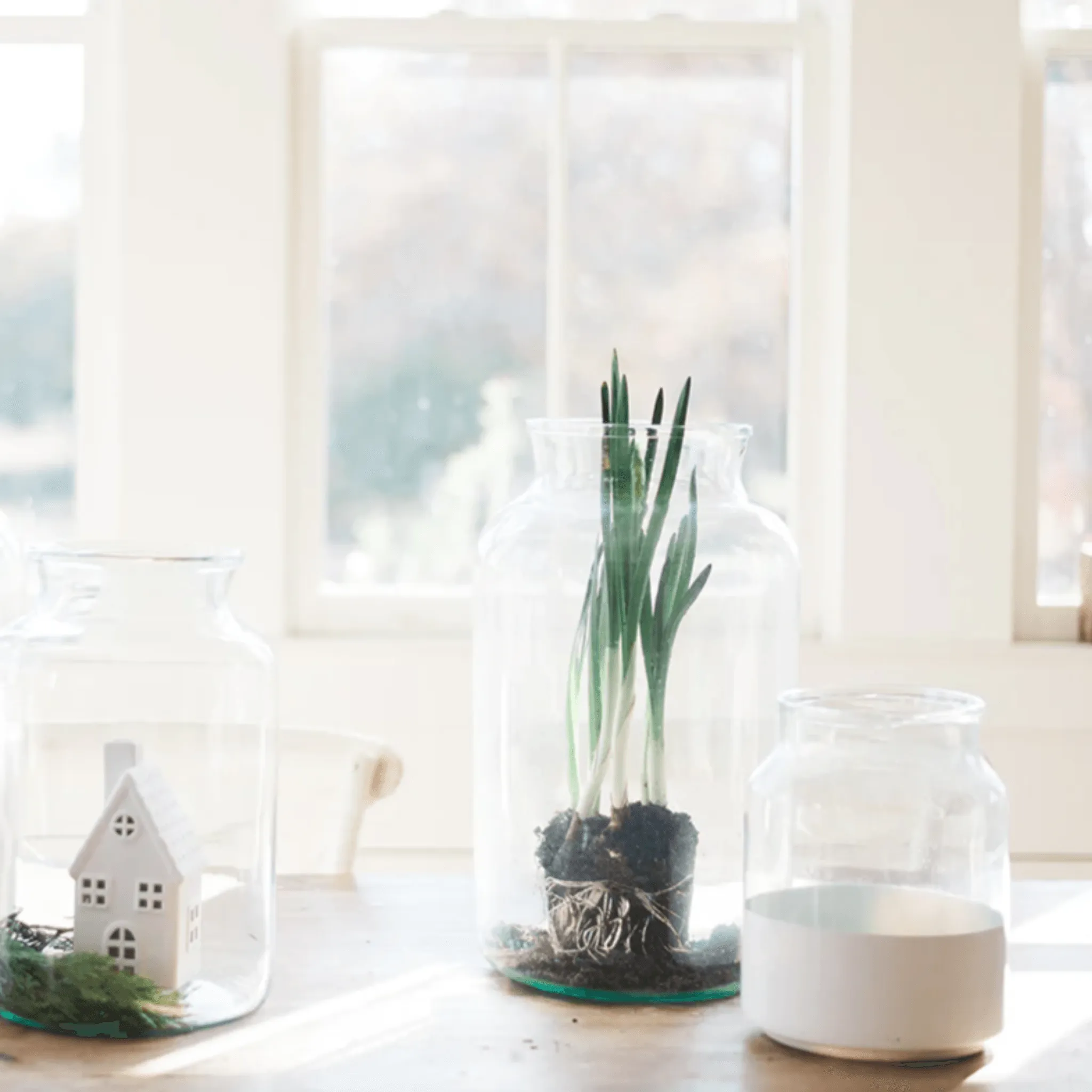 Large White Colorblock Mason Jar