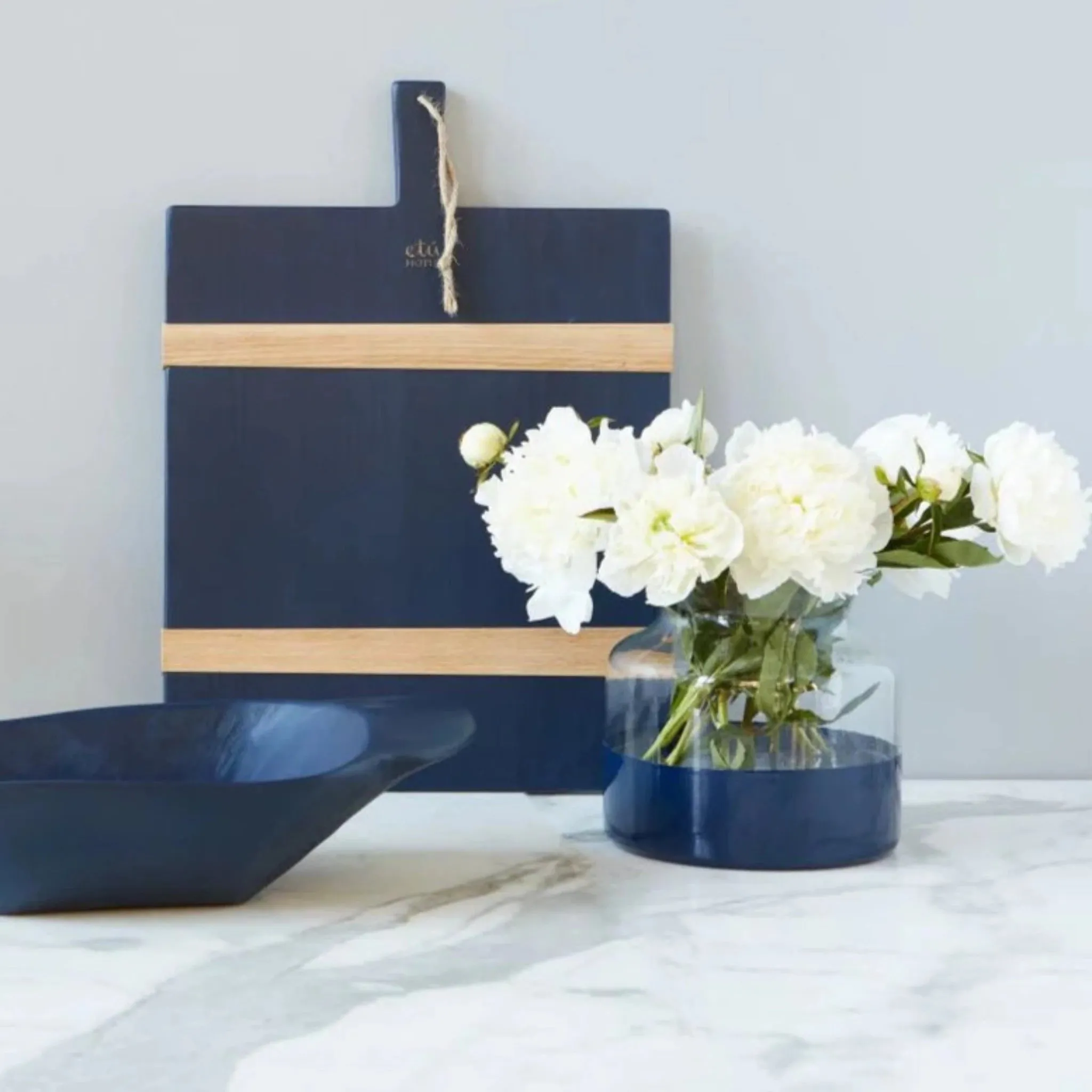 Navy Colorblock Flower Vase