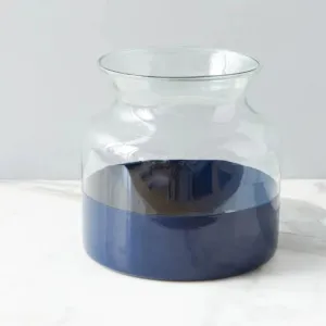 Navy Colorblock Flower Vase