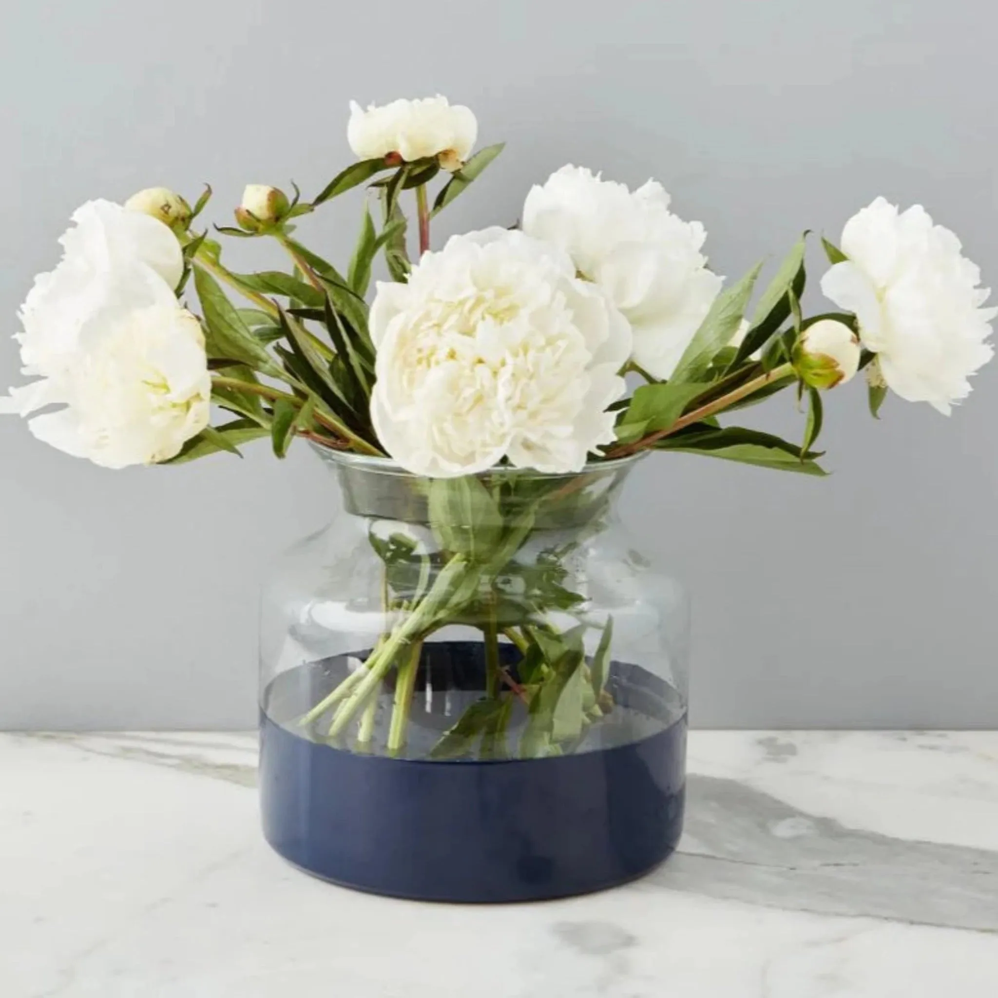Navy Colorblock Flower Vase
