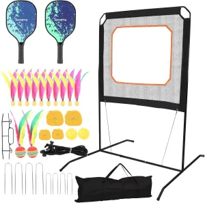 Portable Pickleball with Net - The Racket Game Combining, Badminton, and Tennis, Competitive Outdoor & Indoor Game, Ideal for Backyard, Indoor & Outdoor Fun for Adults and Family