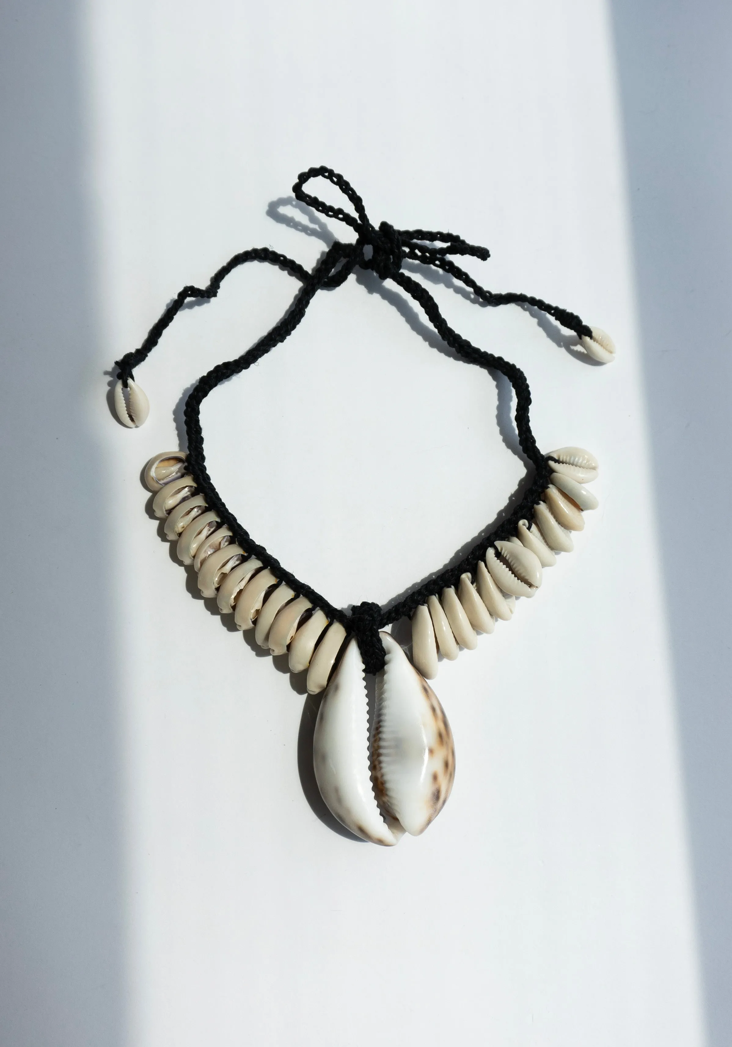 Puka Shell Necklace on Black Hemp Cord