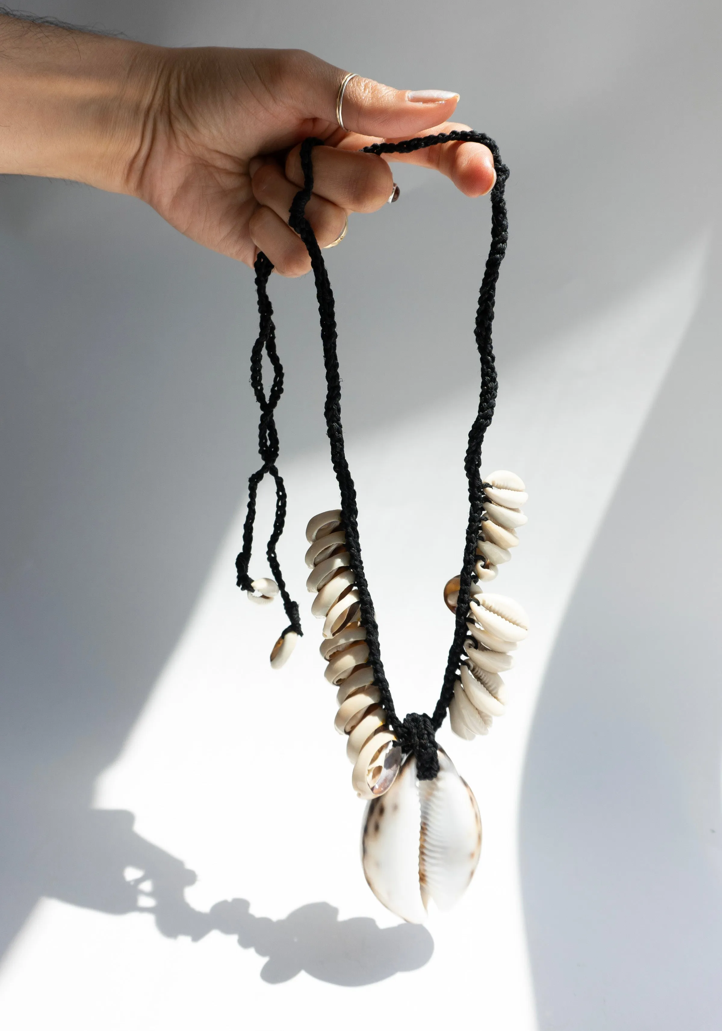 Puka Shell Necklace on Black Hemp Cord