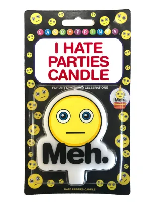 "I Hate Parties" Mischief Candle for Fun Celebrations