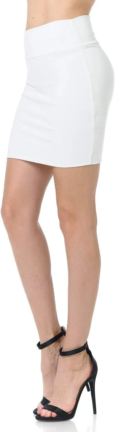 Trendy Street Basic Double-Layer Cotton Simple Stretchy Tube Pencil Mini Skirt