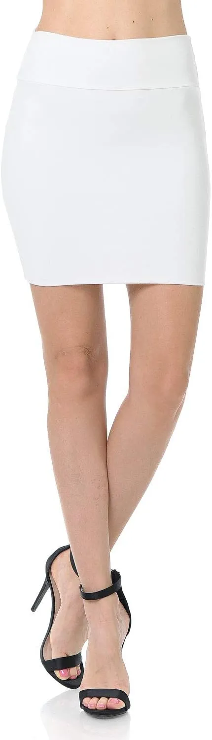 Trendy Street Basic Double-Layer Cotton Simple Stretchy Tube Pencil Mini Skirt
