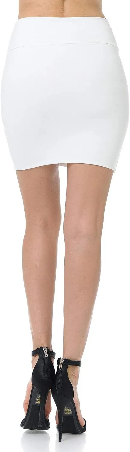 Trendy Street Basic Double-Layer Cotton Simple Stretchy Tube Pencil Mini Skirt