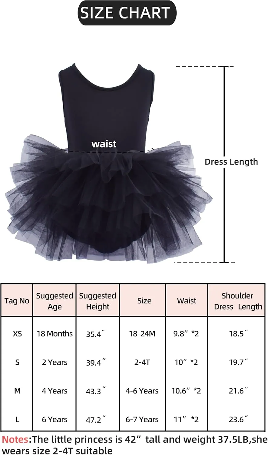 Tutu.kk Girls' Camisole Dance Tutu Leotard with Fluffy 4-Layers Ballet Dress for Ballerina (12 Months - 7 Years)