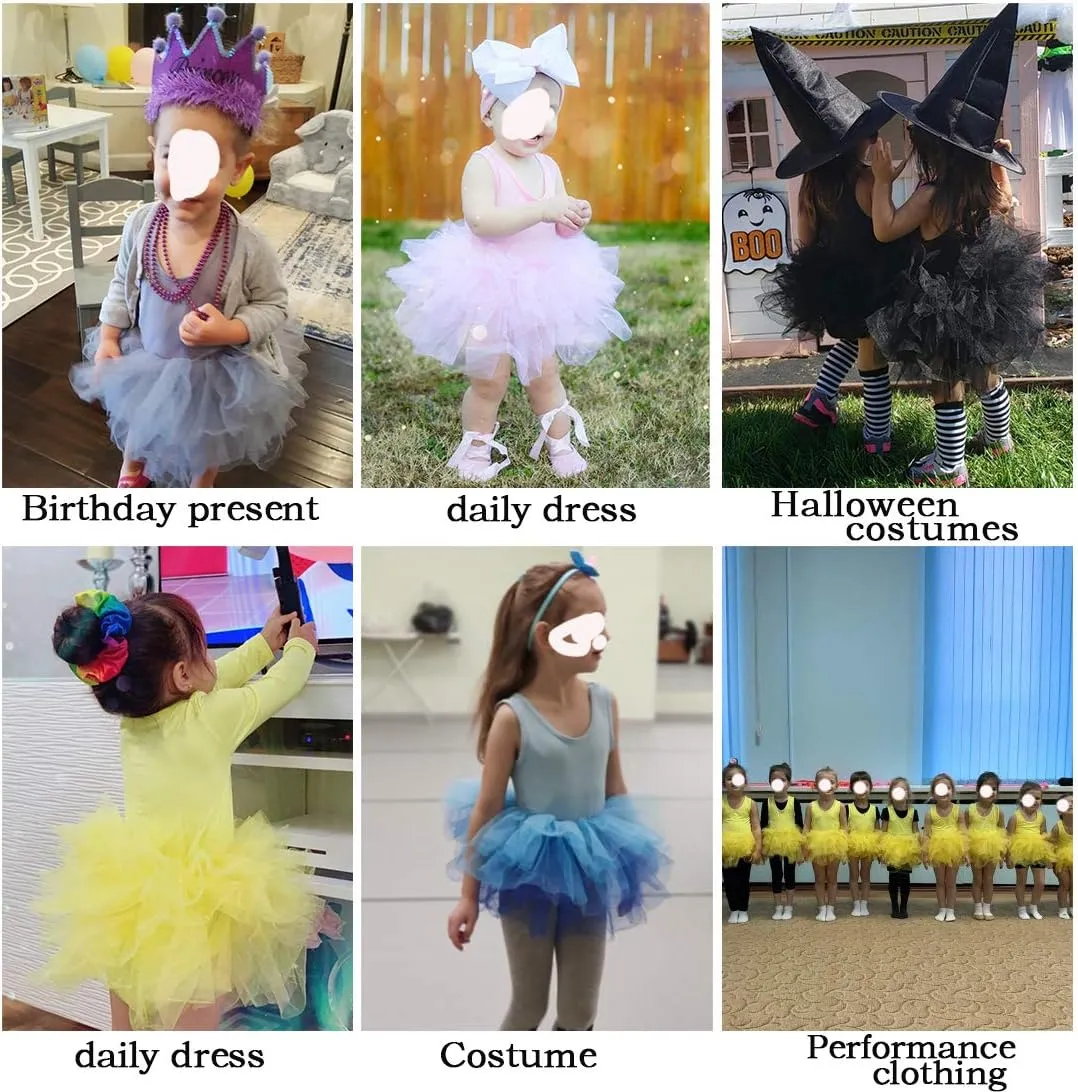 Tutu.kk Girls' Camisole Dance Tutu Leotard with Fluffy 4-Layers Ballet Dress for Ballerina (12 Months - 7 Years)