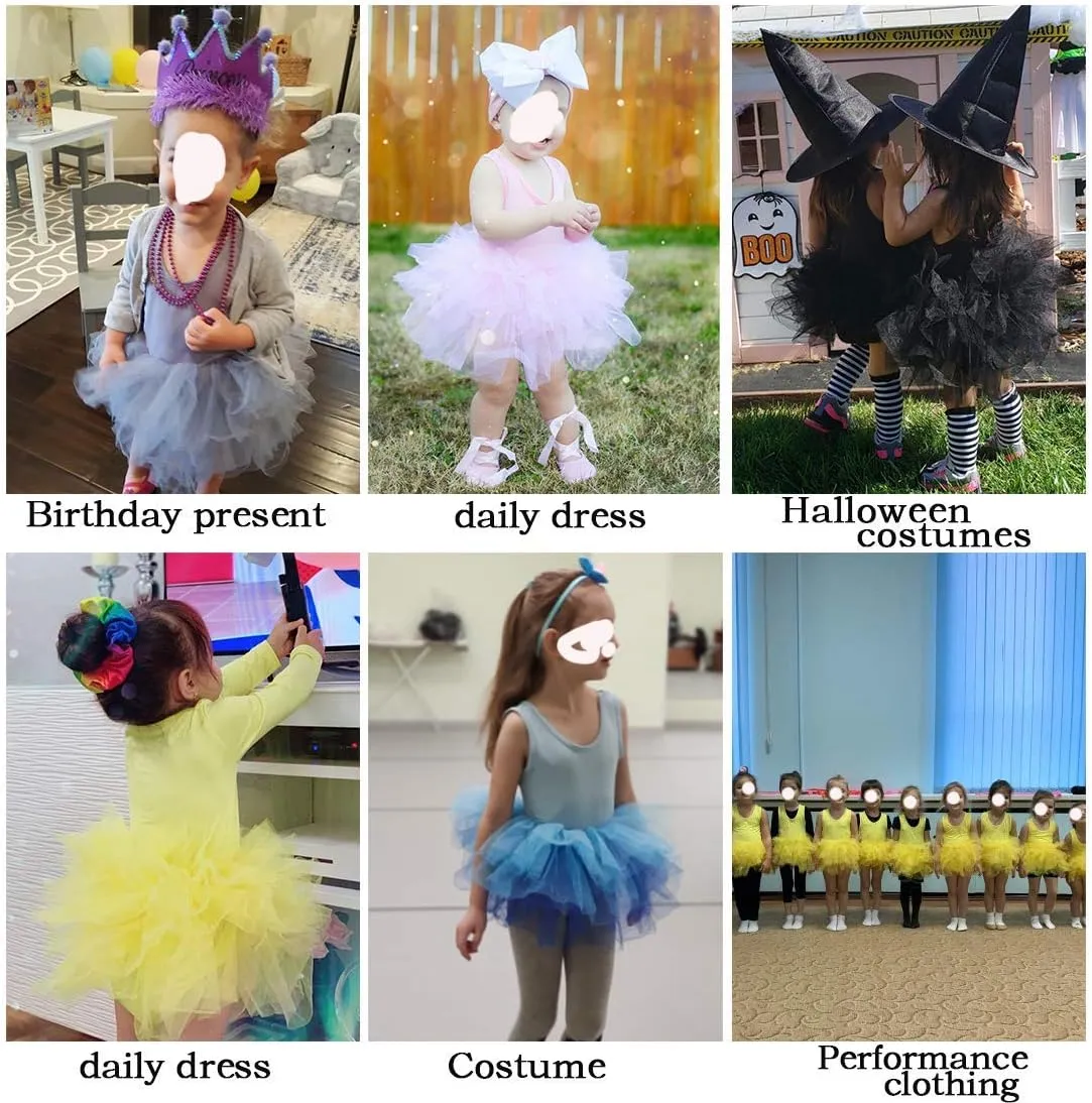 Tutu.kk Girls' Camisole Dance Tutu Leotard with Fluffy 4-Layers Ballet Dress for Ballerina (12 Months - 7 Years)