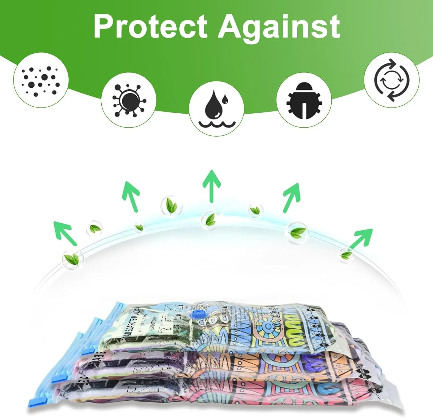 Vacuum Seal Bags for Clothing Travel, 12 Pack Space Saver Vacuum Storage Bags with Electric Pump,Portable Compression Sealer for Clothes, Blankets, Bedding & Travel,Good for Storage and Organization