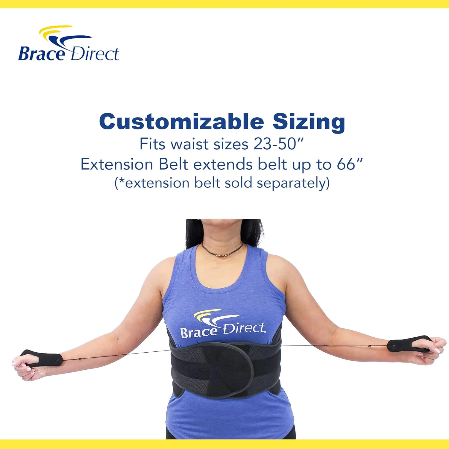 VertebrAlign Plus-Size LSO Lumbar Back Brace, Medical Grade Lower Back Pain Relief for Bulging Discs, Sciatica, PDAC L0631 L0637 L0648 L0650, With Ext (Plus Size 2366 in Waist)