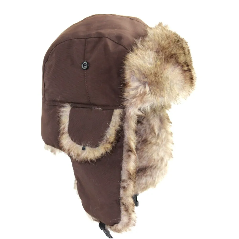 Winter Hat Keep Warm Unisex Winter Trapper Aviator Trooper Earflap 2019 Russian Ski Hat Fur Bomber Faux Fur Fashionable Hats