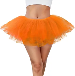 Women 5 Layers Tutu Fluffy Dance Ballet Bubble Skirt Puffy Elastic Tulle Short Skirts Halloween Christmas Costume