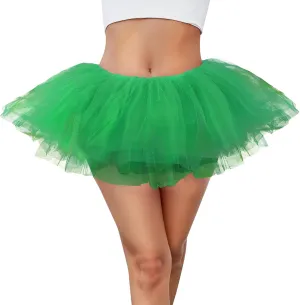 Women 5 Layers Tutu Fluffy Dance Ballet Bubble Skirt Puffy Elastic Tulle Short Skirts Halloween Christmas Costume