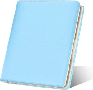 Womens Wallet, RFID Small Card Wallets for Women, Slim Thin Bifold Leather Credit Card Holder Wallet, Cute Compact Wallet Ladies Mini Purse with Zipper Coin Pocket & ID Window(Blue)
